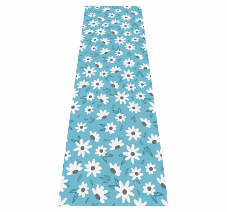 Vinyl teppich natur im granny chic blumenmuster - TenStickers