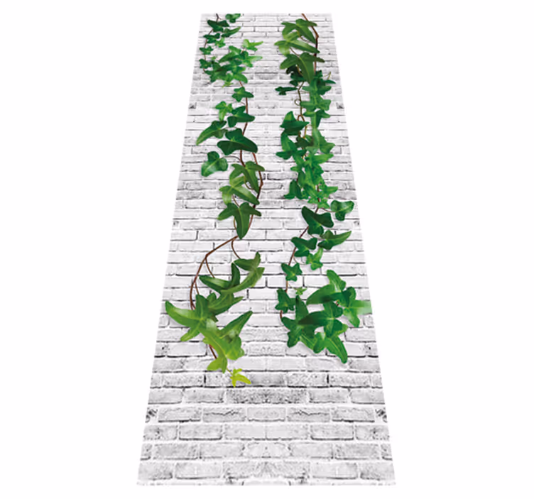 Vinyl teppich natur mauer mit efeu - TenStickers