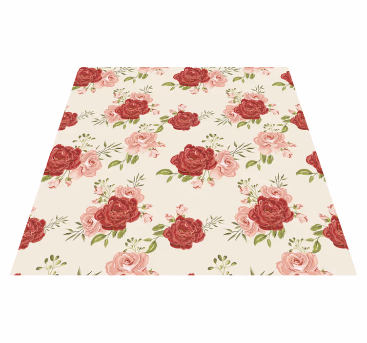Vinyl teppich natur anmutige rosen - TenStickers