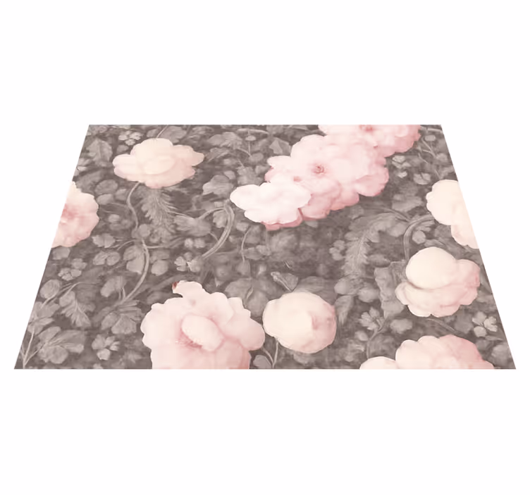 Vinyl teppich natur vintage leinen blüte - TenStickers