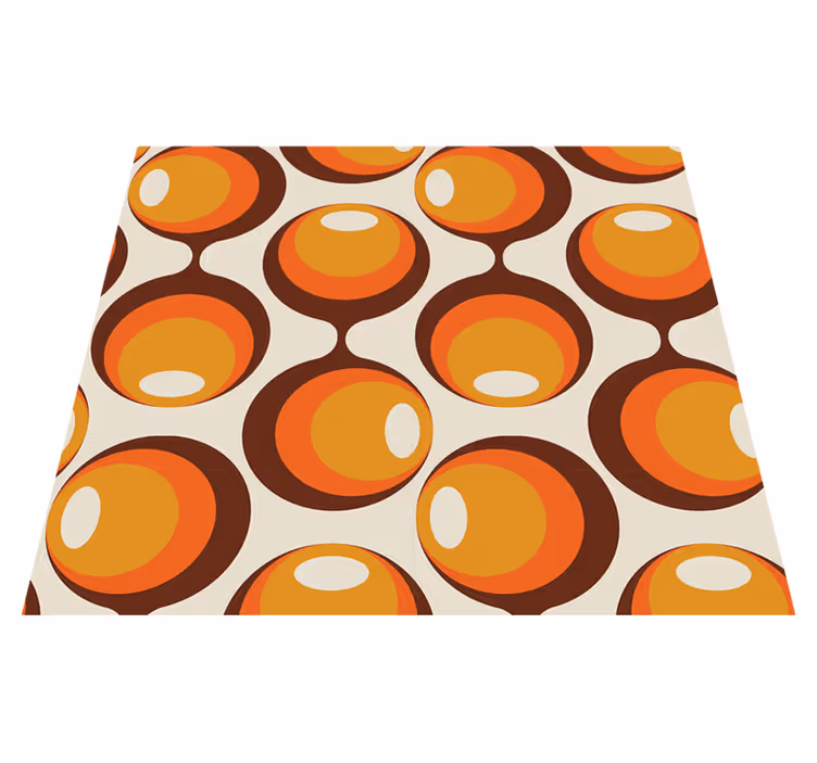 Vinyl teppich vintage im semi-ovalem 70er design - TenStickers