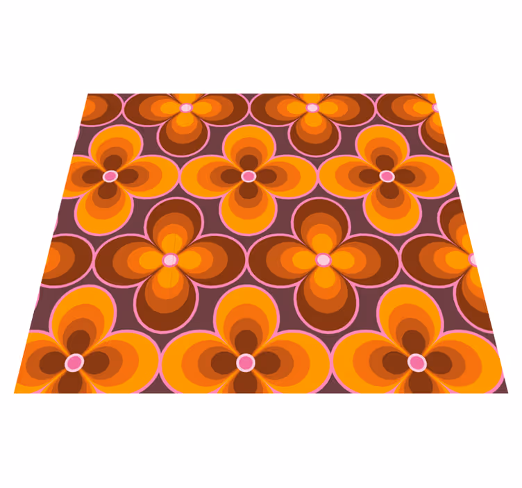 Vinyl teppich vintage mit blumen retro muster - TenStickers