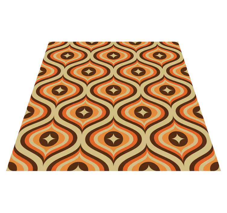 Vinyl teppich vintage in retro orange und braun - TenStickers