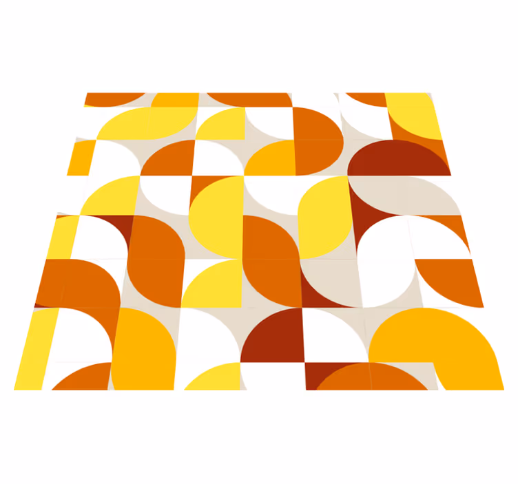 Vinyl teppich vintage im vintage stil orange und gelb - TenStickers