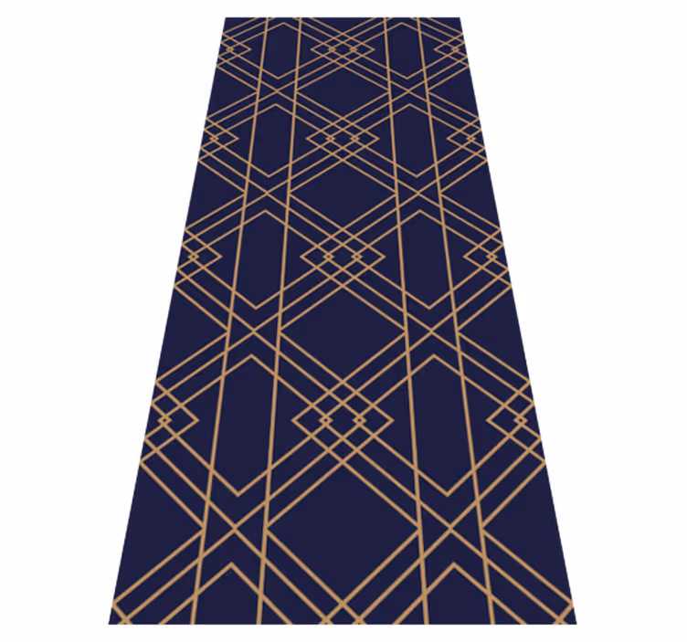 Vinyl teppich vintage mit goldenem quadratmuster - TenStickers