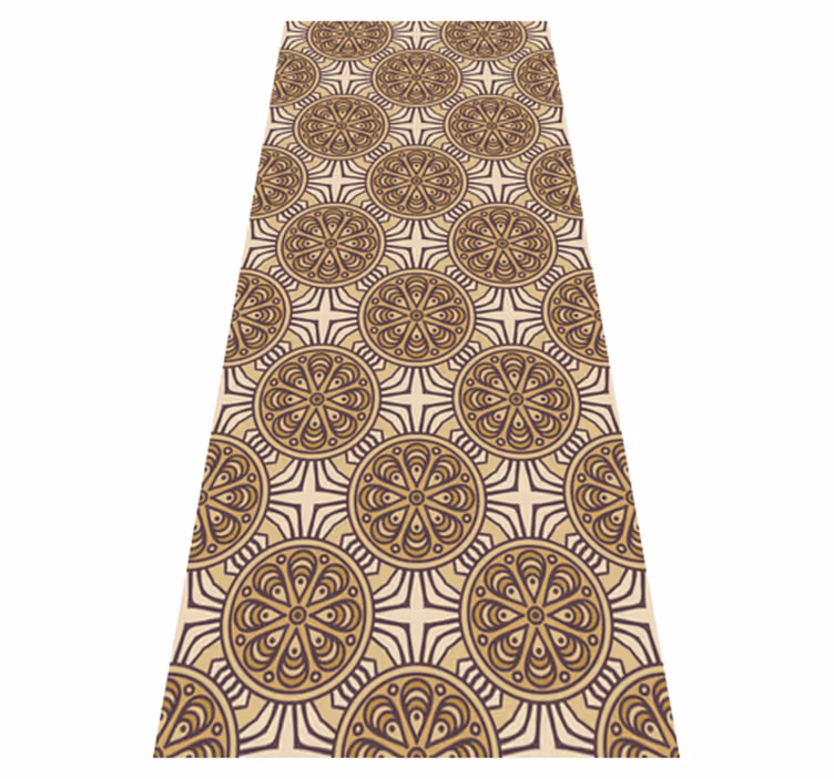 Vinyl teppich vintage damaskus stil kreise - TenStickers