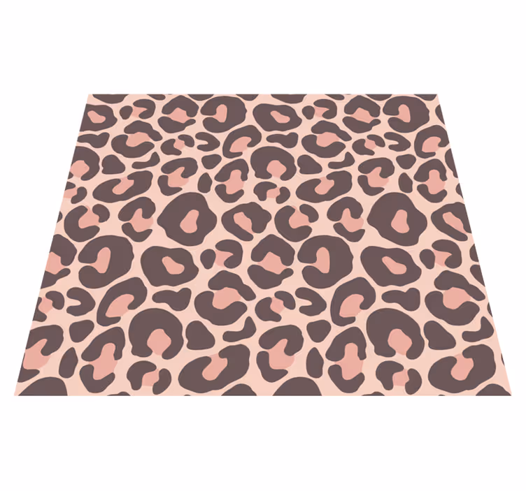 Vinyl teppich tiere im pinken leopardenmuster - TenStickers
