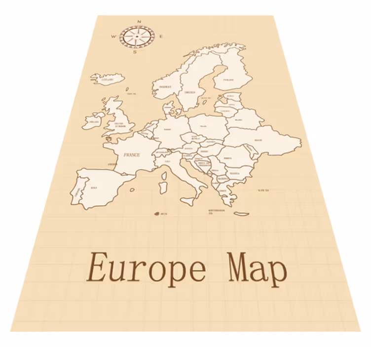 Vinyl teppich weltkarte im vintage europa stil - TenStickers