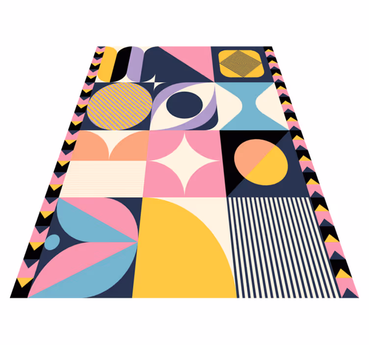 Moderner vinyl teppich mit geometrischer figurenmalerei - TenStickers