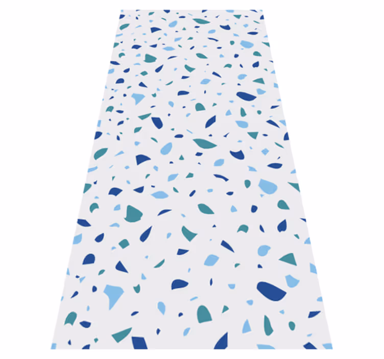 Vinyl teppich textur in blau-tönen terrazzo - TenStickers