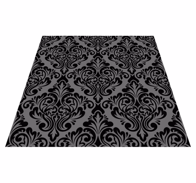 Vinyl teppich vintage in schwarz damast - TenStickers