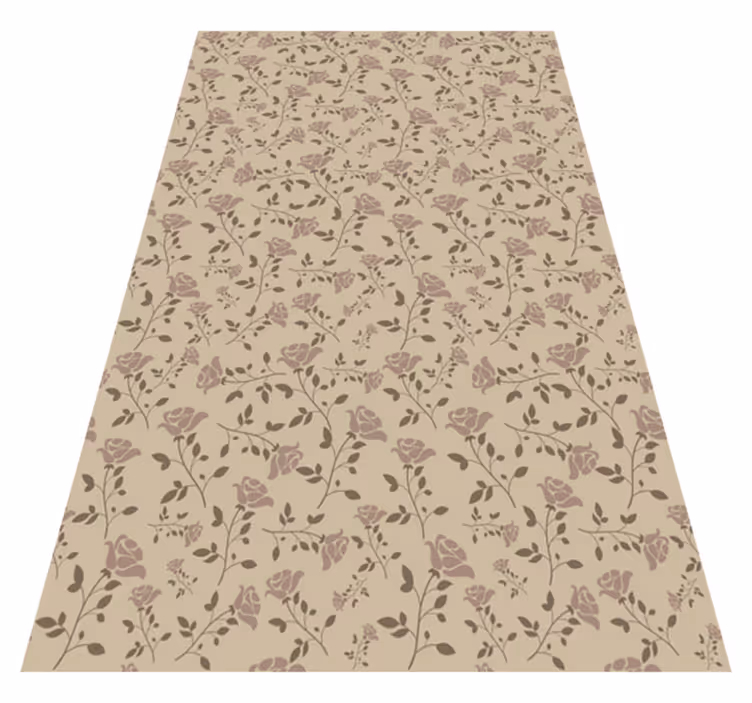 Vinyl teppich vintage braunes rosenmuster - TenStickers