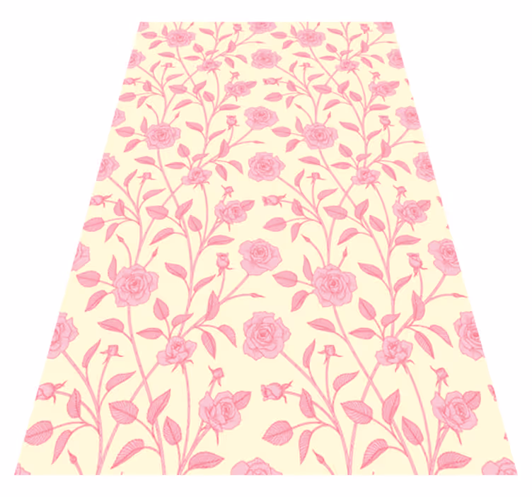Vinyl teppich vintage mit kleinen rosen auf rosa - TenStickers