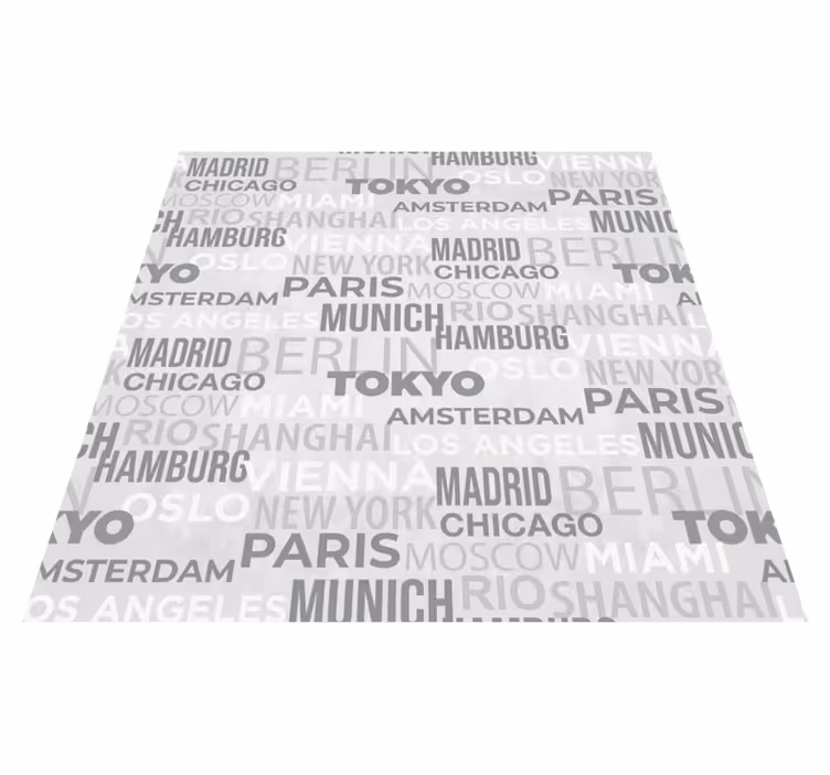 Vinyl teppich text städte namen - TenStickers