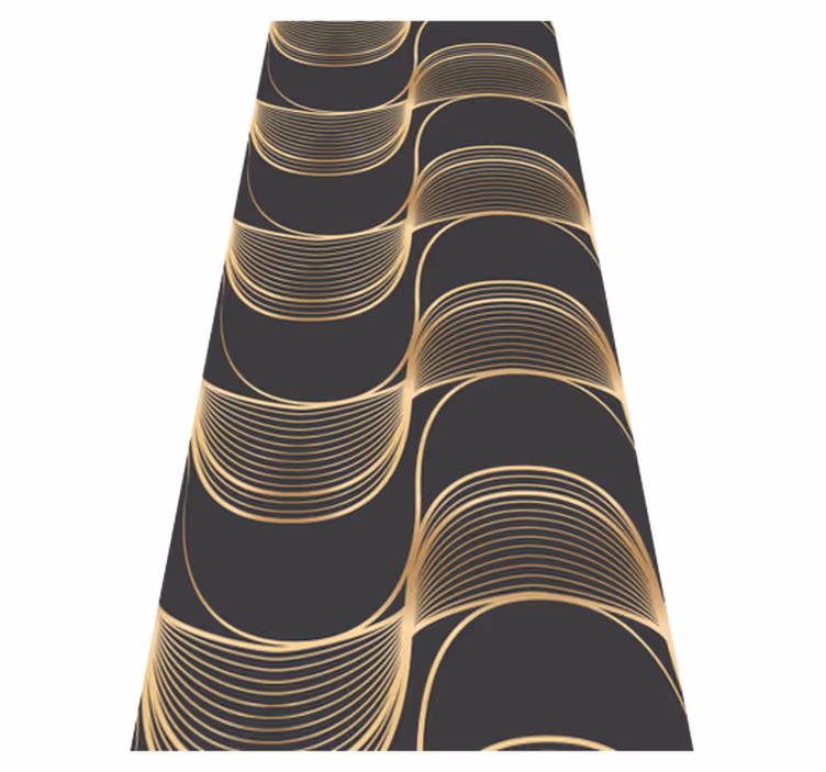 Vinyl teppich vintage mit goldenem wellenmuster - TenStickers
