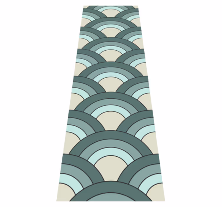 Vinyl teppich vintage mit blauem schuppenmuster - TenStickers