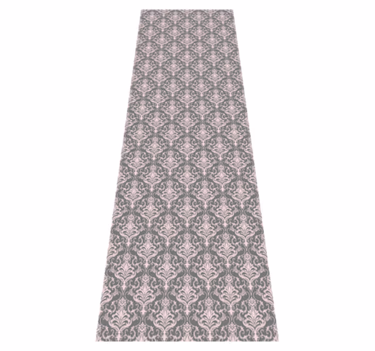 Vinyl teppich vintage mit muster in dunkelgrau und rosa - TenStickers