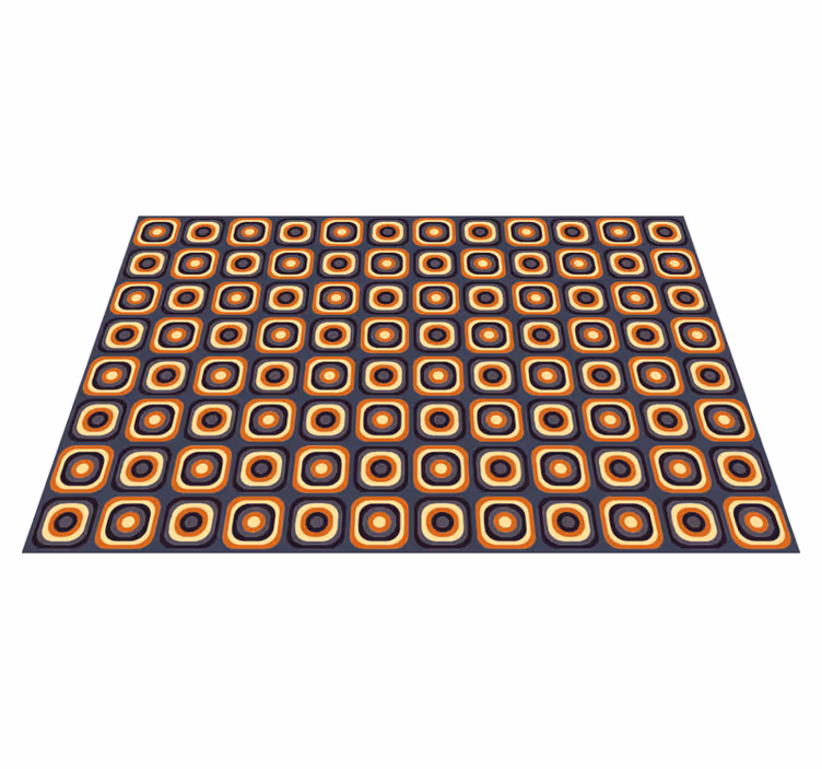 Vinyl teppich vintage 70er jahre kreis quadrate - TenStickers