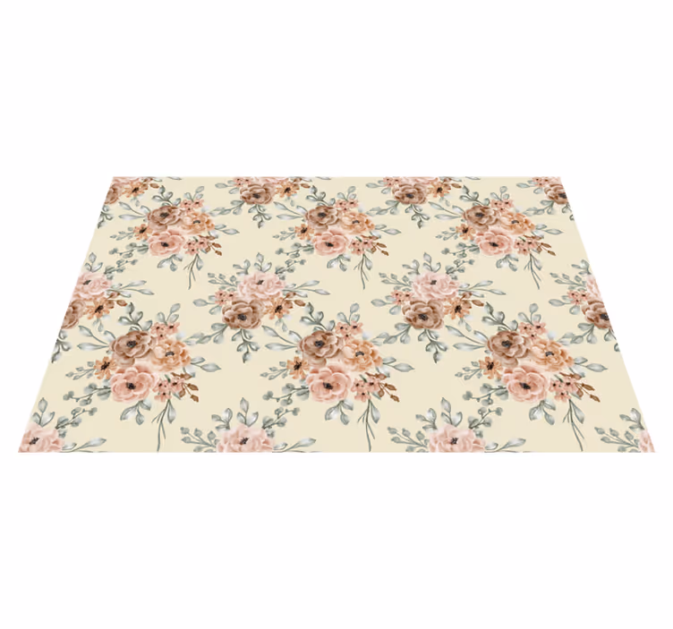 Vinyl teppich vintage mit romantischen rosenmotiven - TenStickers