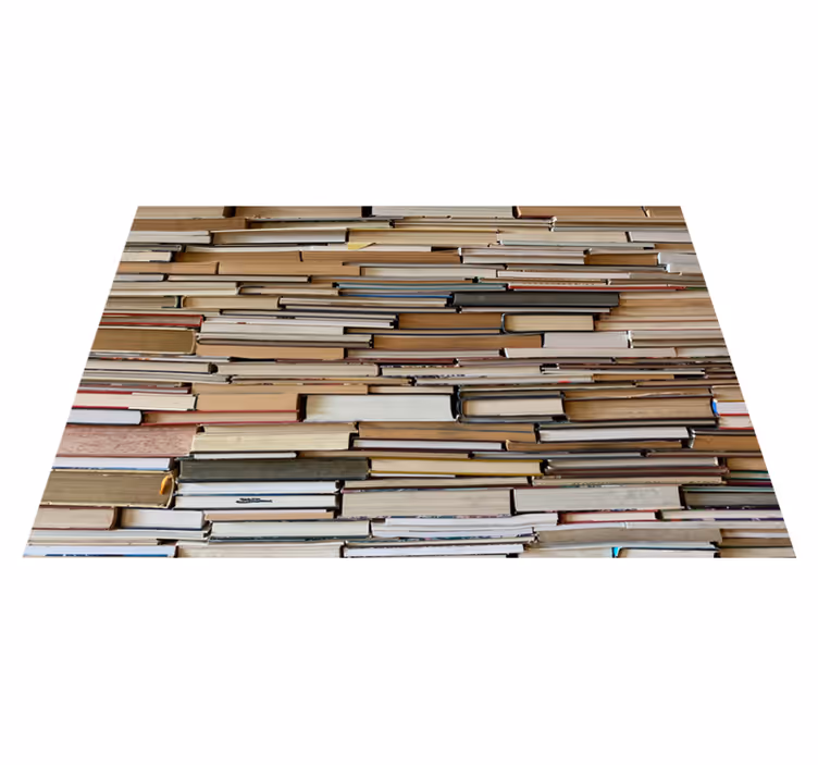 Vinyl teppich vintage stapelbare bücher - TenStickers