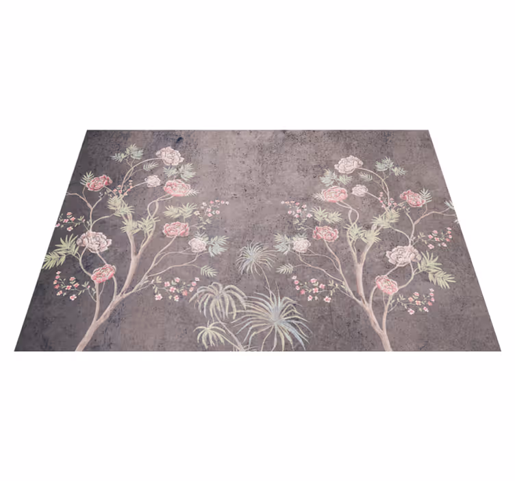 Vinyl teppich vintage mit rosenbaum im vintage stil - TenStickers