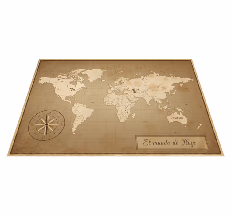 Vinyl teppich weltkarte mit vintage weltkarte - TenStickers