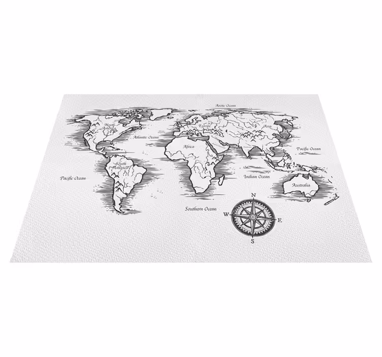 Vinyl teppich weltkarte elegantes weltkartenmotiv - TenStickers