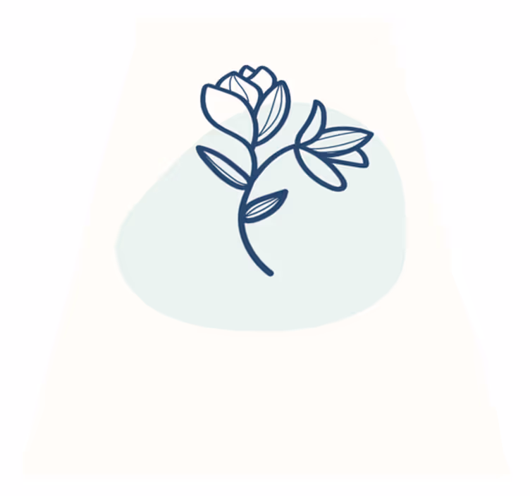 Vinyl teppich blumen botanische konturzeichnung - TenStickers