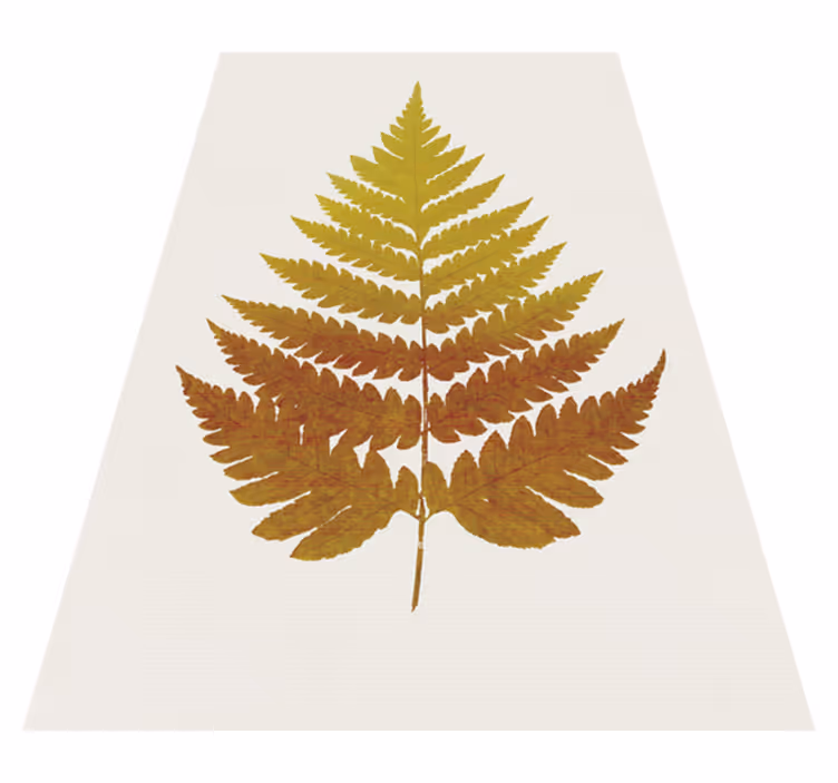 Vinyl teppich blumen mit goldenem farnblatt - TenStickers