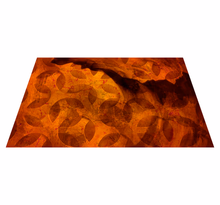 Vinyl teppich geometrisch in orangefarbenem design - TenStickers