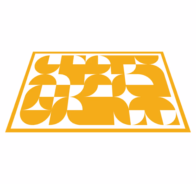 Vinyl teppich geometrisch gelbes kreisdesign - TenStickers