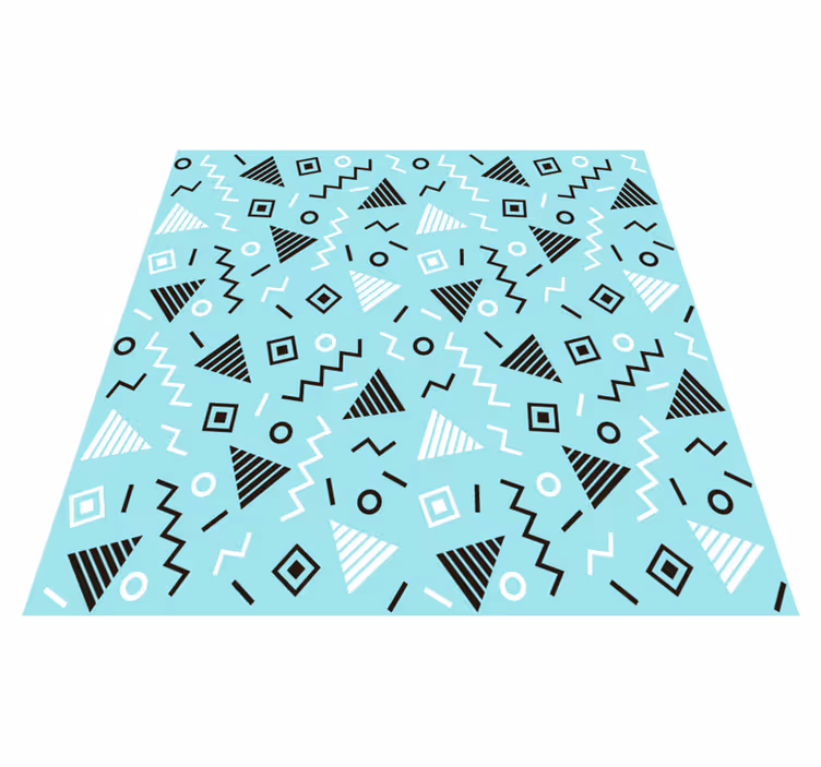 Vinyl teppich geometrisch im memphis stil der 80er - TenStickers