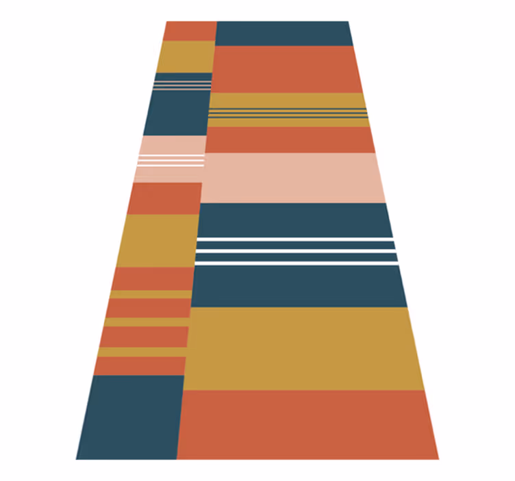 Vinyl teppich geometrisch mit abstrakten blocklinien - TenStickers