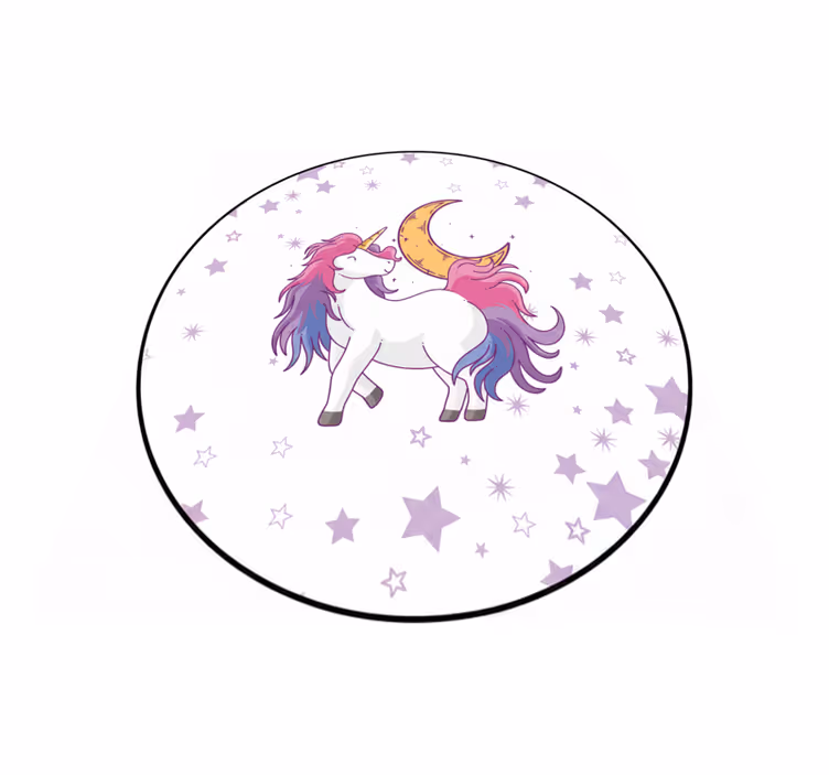 Vinyl teppich kinderzimmer einhorn und mond - TenStickers