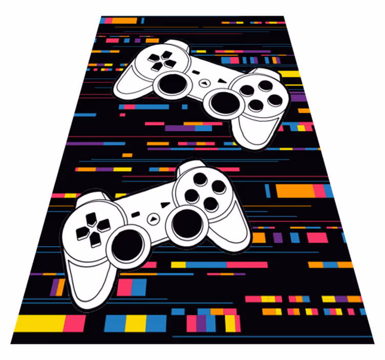 Vinyl teppich spiele mit buntem fernbedienungskonsole - TenStickers