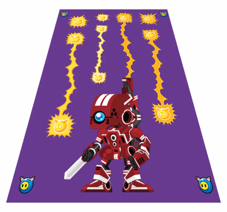 Vinyl teppich spiele roboter schießt nach oben - TenStickers