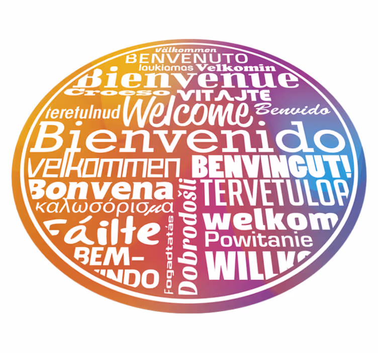 Vinyl teppich eingang mehrsprachige willkommensmatte - TenStickers