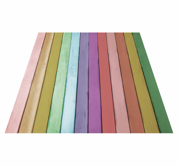 Vinyl teppich eingang in hellen holzoptik planken - TenStickers