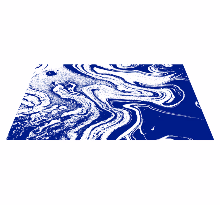 Vinyl teppich eingang in tiefblauem marmorlook - TenStickers