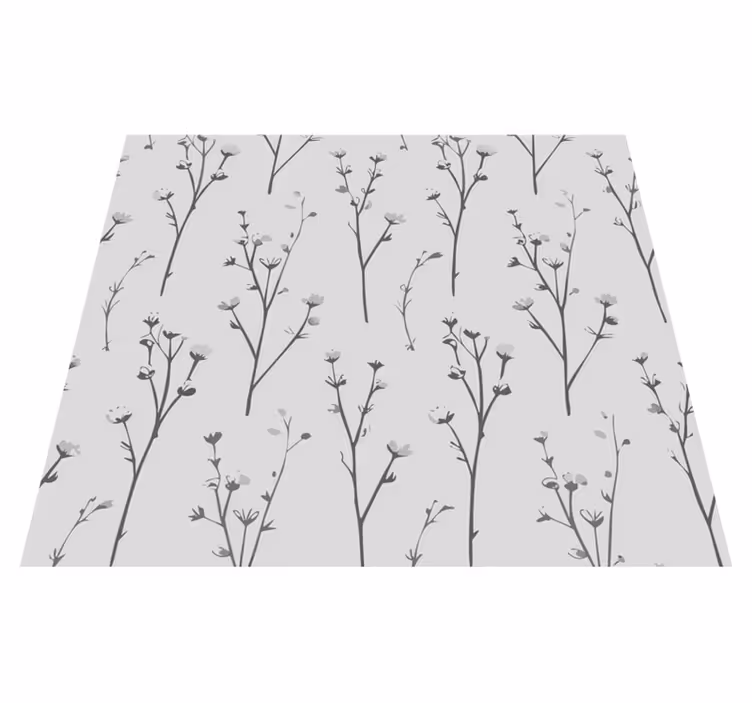 Vinyl teppich grau mit baumwollbaum-muster - TenStickers