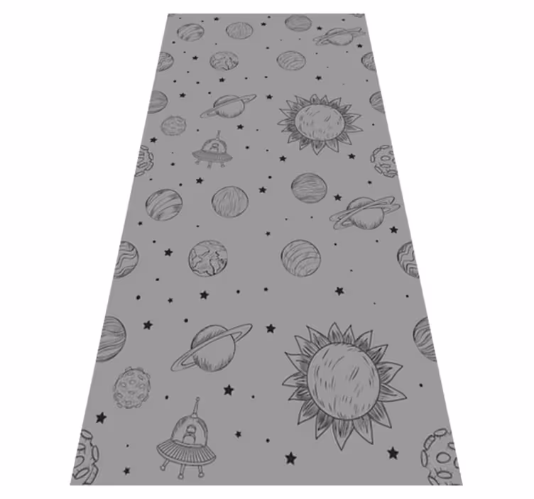 Grauer vinyl teppich mit weltraum-entwurf - TenStickers