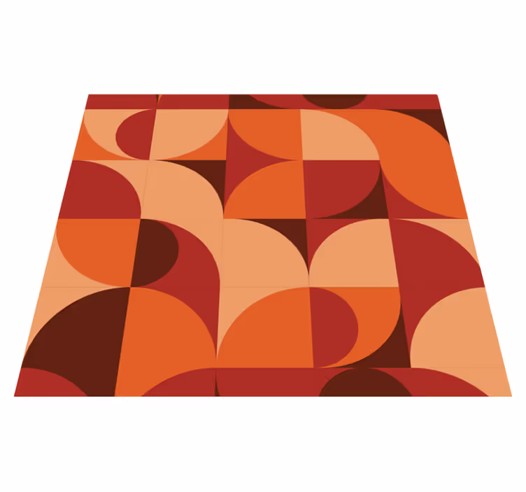 Vinyl teppich flur retro druck rot - TenStickers