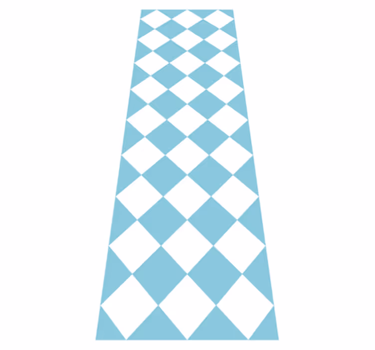 Vinyl teppich flur mit blau-weißem karodesign - TenStickers