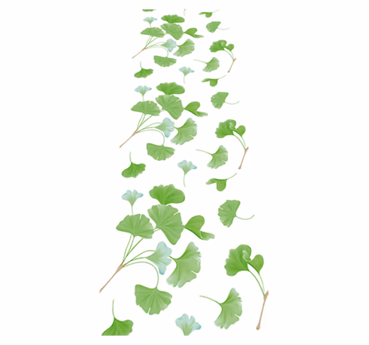 Vinyl teppich flur mit ölgemalten ginkgoblättern - TenStickers