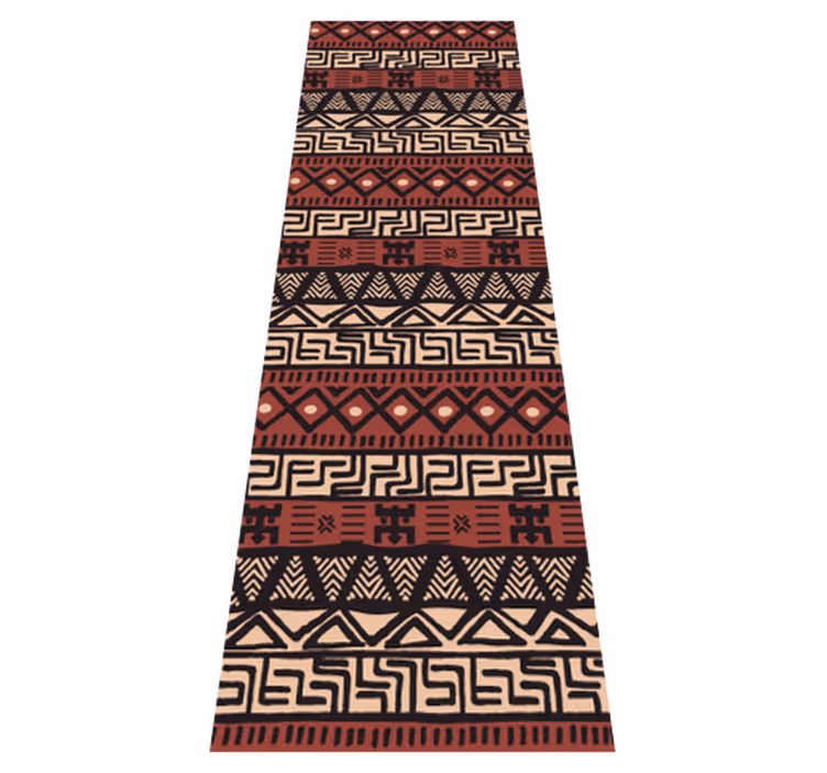 Vinyl teppich flur tribal-muster dunkelrot - TenStickers