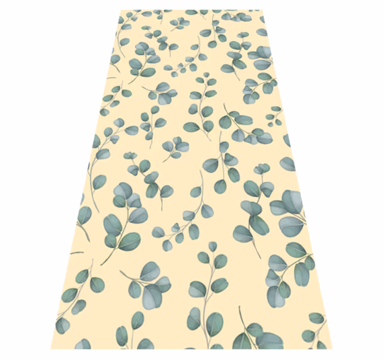 Vinyl teppich beige eukalyptusblatt-muster - TenStickers