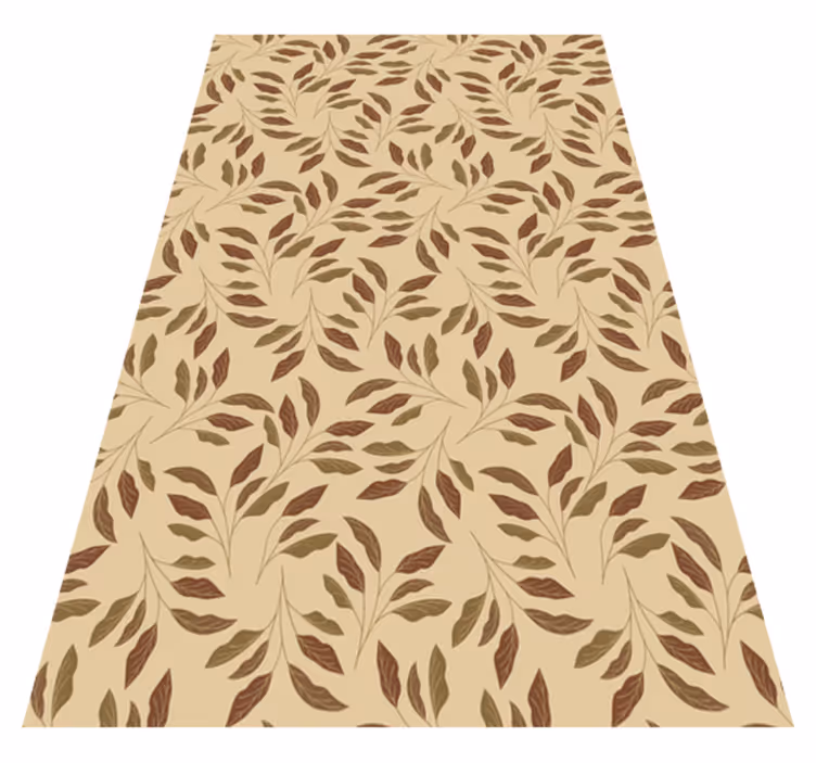 Vinyl teppich beige blätter eleganz - TenStickers