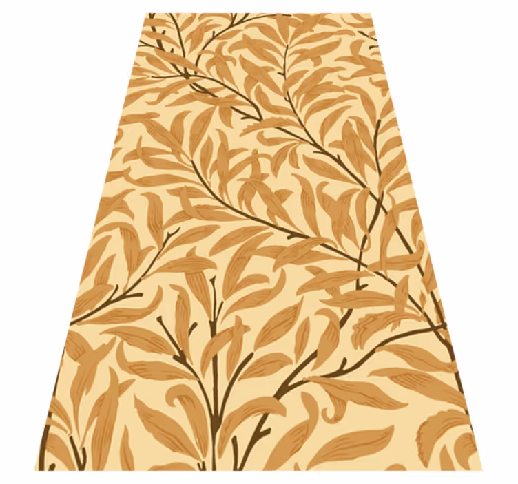 Vinyl teppich beige mit botanischem blätterdruck - TenStickers