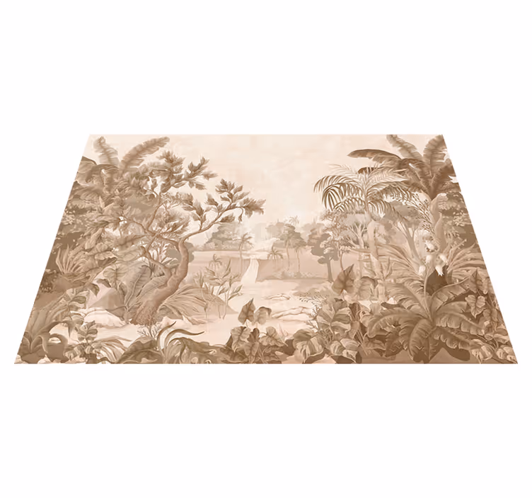 Vinyl teppich beige dschungelblick - TenStickers