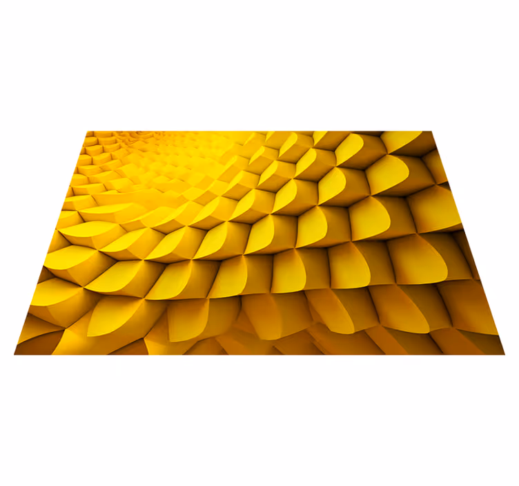 Gelber vinyl teppich mit futuristischer geometrie - TenStickers